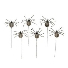 Mackenzie-Childs black & white beaded spider picks, set of 6