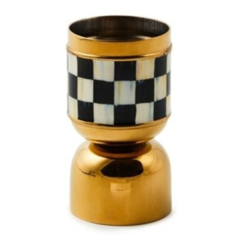 Mackenzie-Childs courtly check 3260 gold jigger
