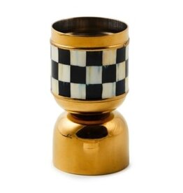 Mackenzie-Childs courtly check 3260 gold jigger