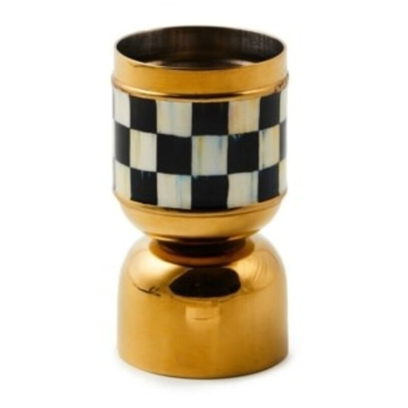 Mackenzie-Childs courtly check 3260 gold jigger