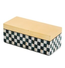 Mackenzie-Childs courtly check small lacquer decorative box with hinged lid