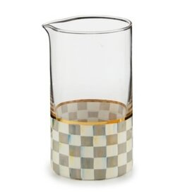 Mackenzie-Childs sterling check mixing glass