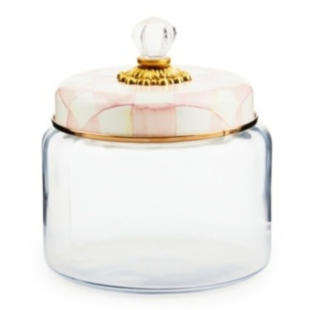 Mackenzie-Childs rosy check kitchen canister, medium