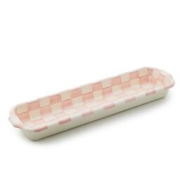Mackenzie-Childs rosy check baguette dish