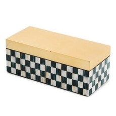 Mackenzie-Childs courtly check small lacquer decorative box with hinged lid