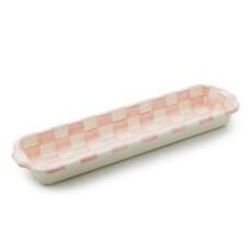 Mackenzie-Childs rosy check baguette dish