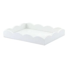 Addison Ross 11x8 Scalloped Tray White
