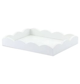 Addison Ross 11x8 Scalloped Tray White
