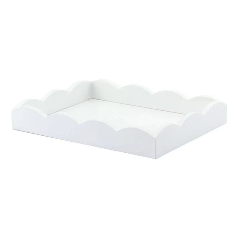 Addison Ross 11x8 Scalloped Tray White