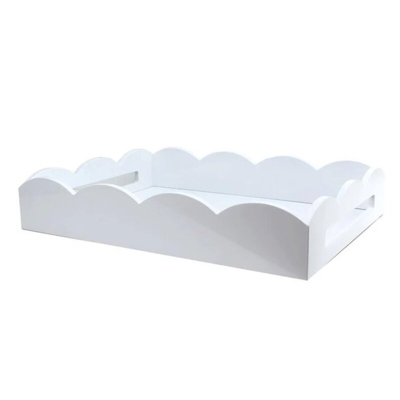 Addison Ross 17x13 Scalloped Tray White