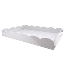 Addison Ross 26x17 Scalloped Tray White