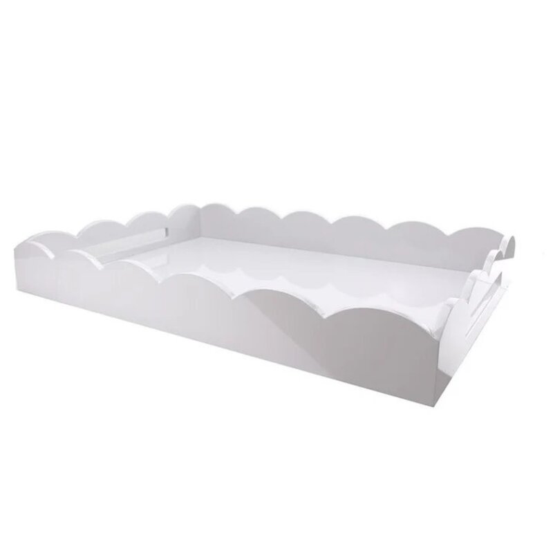 Addison Ross 26x17 Scalloped Tray White