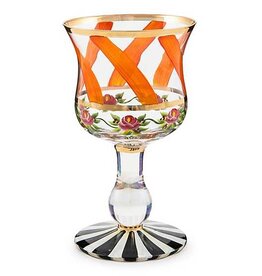 Mackenzie-Childs Maypole Wine Glass-Apricot
