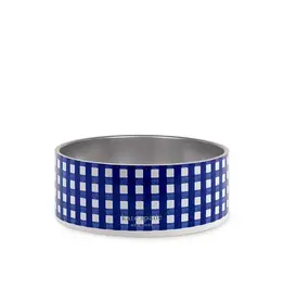 Kate Spade Small Pet Bowl, Navy Gingham