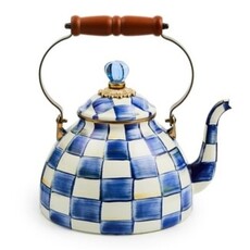 Mackenzie-Childs royal check 3 quart tea kettle