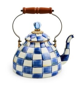 Mackenzie-Childs royal check 3 quart tea kettle