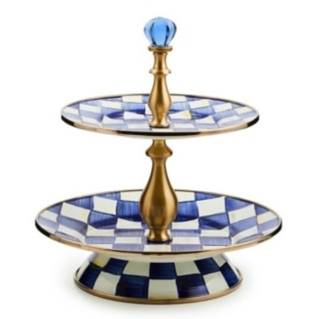 Mackenzie-Childs royal check two tier sweet stand