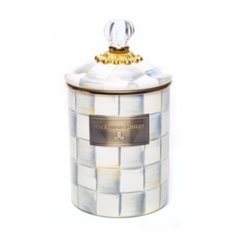 Mackenzie-Childs sterling check medium canister