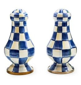 Mackenzie-Childs royal check large salt & pepper shakers