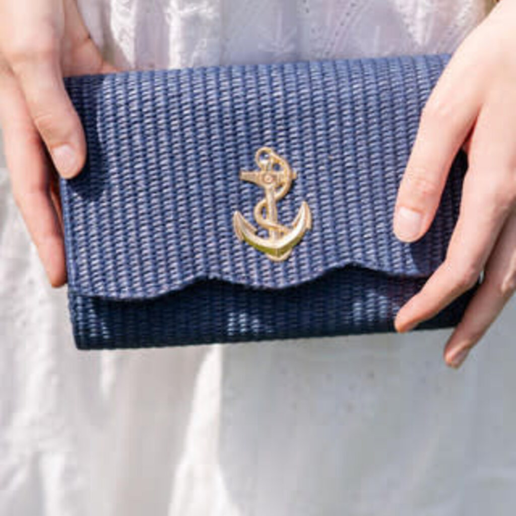 Lisi Lerch Navy Scallop Ruby Clutch