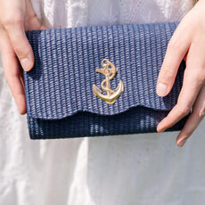 Lisi Lerch Navy Scallop Ruby Clutch