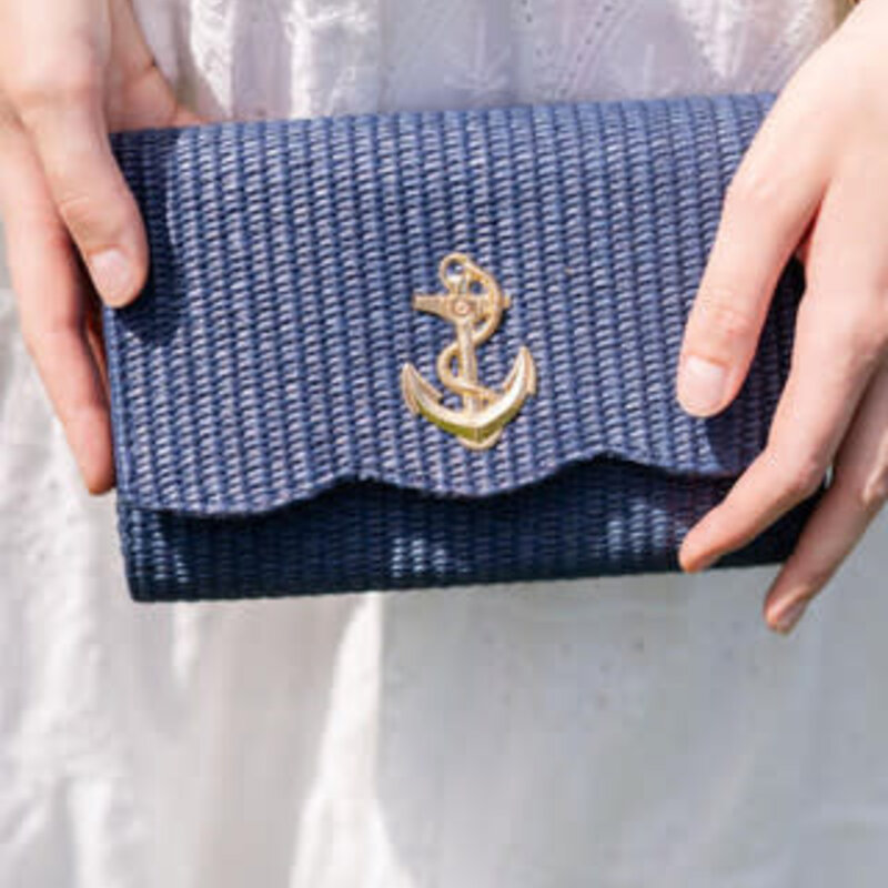 Lisi Lerch Navy Scallop Ruby Clutch