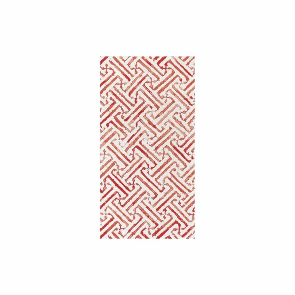Vietri Greek Key Red Guest Towels, pk 20