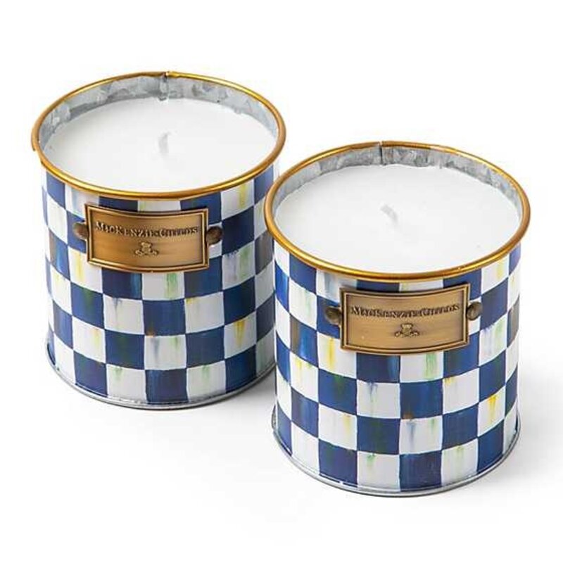 Mackenzie-Childs Royal Check Citronella Candles - Small, set of 2