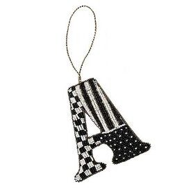 Mackenzie-Childs Monogram Beaded "A" Ornament