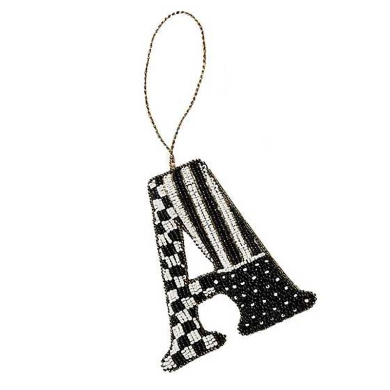 Mackenzie-Childs Monogram Beaded "A" Ornament