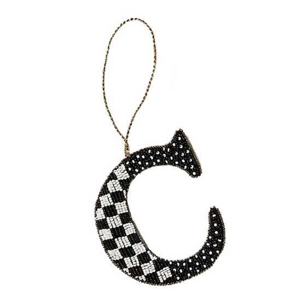 Mackenzie-Childs Monogram Beaded "C" Ornament