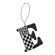 Mackenzie-Childs Monogram Beaded "E" Ornament