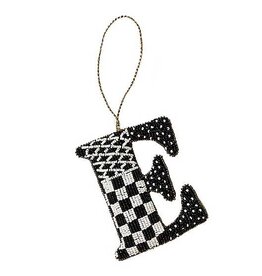 Mackenzie-Childs Monogram Beaded "E" Ornament