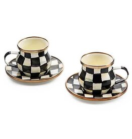 Mackenzie-Childs Courtly Check Espresso Cup & Saucer Set