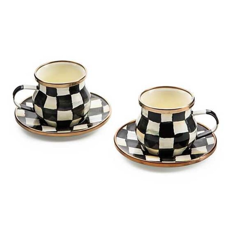 Mackenzie-Childs Courtly Check Espresso Cup & Saucer Set