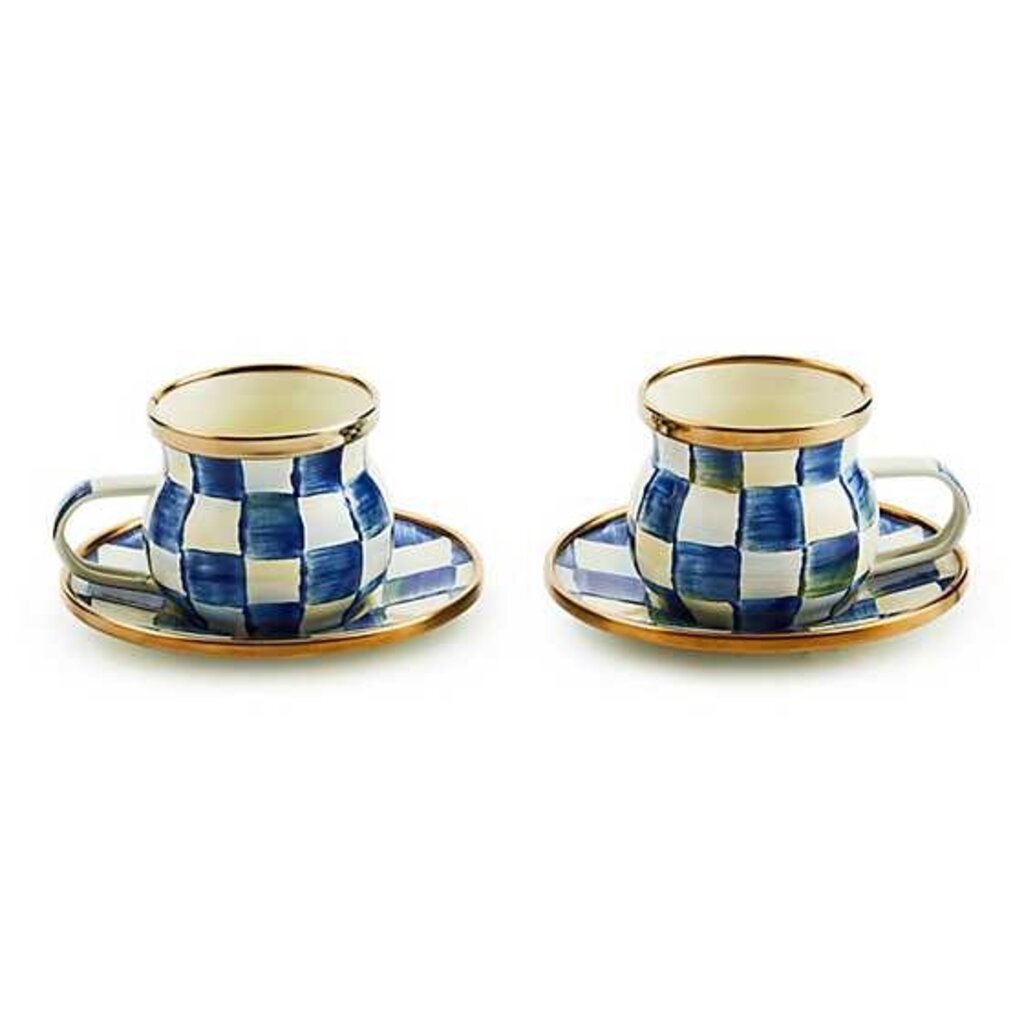 Mackenzie-Childs Royal Check Espresso Cup & Saucer Set