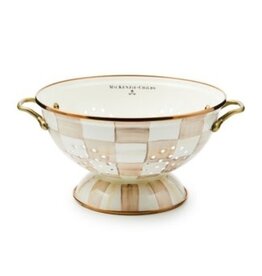 Mackenzie-Childs mocha check large colander