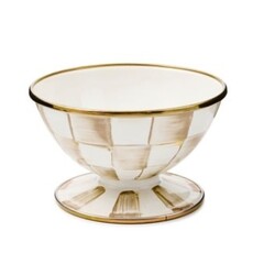 Mackenzie-Childs mocha check ice cream dish