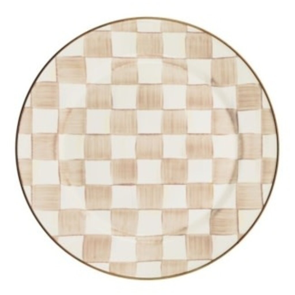 Mackenzie-Childs mocha check charger/plate