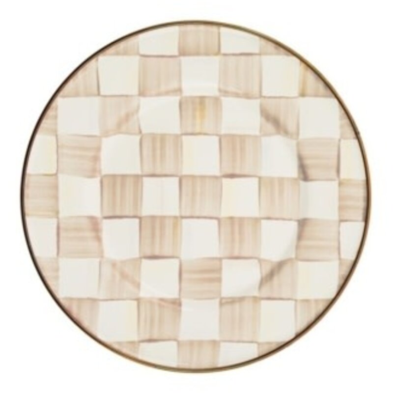 Mackenzie-Childs mocha check salad plate