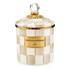 Mackenzie-Childs mocha check small canister