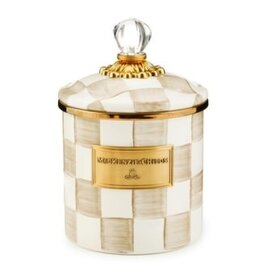 Mackenzie-Childs mocha check small canister