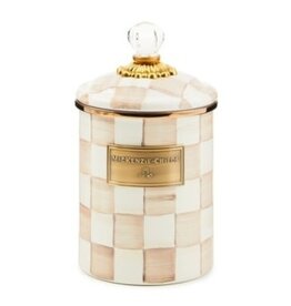 Mackenzie-Childs mocha check medium canister