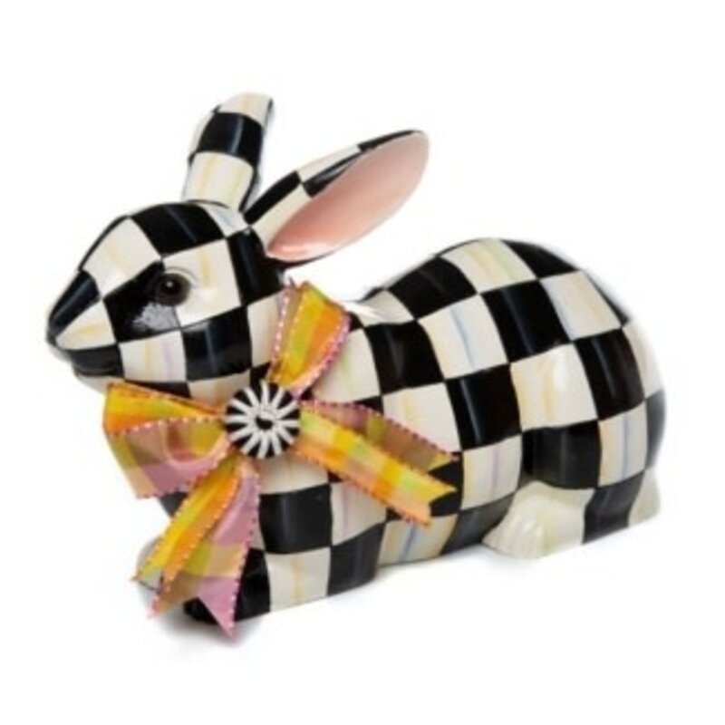 Mackenzie-Childs courtly check resting bunny
