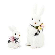 Mackenzie-Childs white rabbit bunnies, set of 2