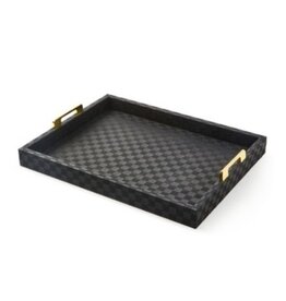 Mackenzie-Childs black faux leather large tray