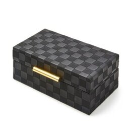 Mackenzie-Childs black faux leather small box