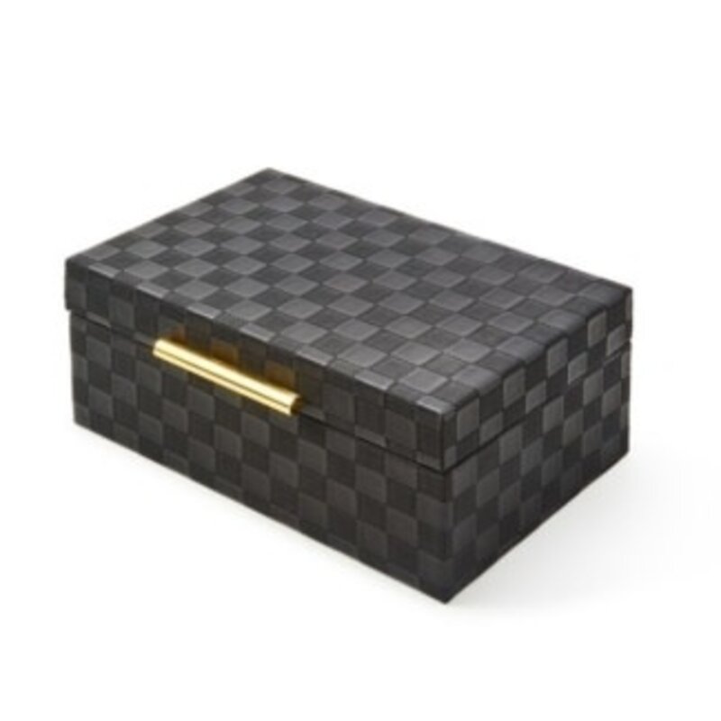 Mackenzie-Childs black faux leather large box