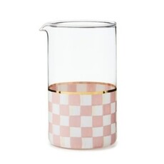 Mackenzie-Childs rosy check mixing glass