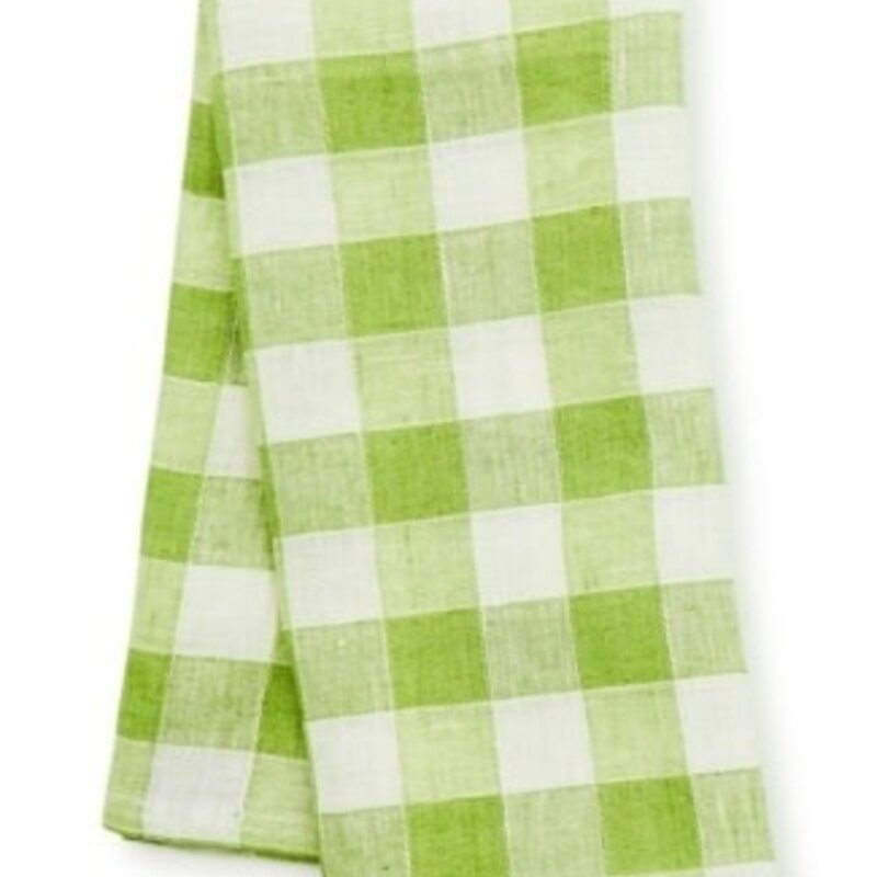 Mackenzie-Childs green check linen dish towel